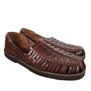 Sunsteps Fisherman Huarache Sandals Men's Sz 10 Brown Hand Woven Weave